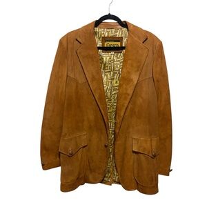 1970’s Cresco men's suede blazer jacket - Tan/Brown
